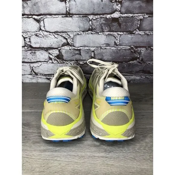 Hoka One Mafate Speed 2 Eggnog Gray Mesh Neon Yellow Running Men 14M US/49 1/3EU